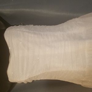 NWT Betsey Johnson White Size 6 Strapless Ladies Dress w/Sequins